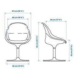 Measurement Illustration - BALTSAR swivel chair
