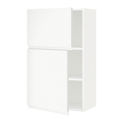 Mueble de cocina METOD blanco, diseño moderno y minimalista, acabado mate, forma cuadrada, dos estantes ajustables.