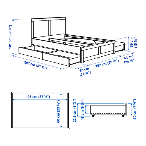 FÅGELFJÄLLET, bed with 4 storage boxes. 9 of 9 open dialog