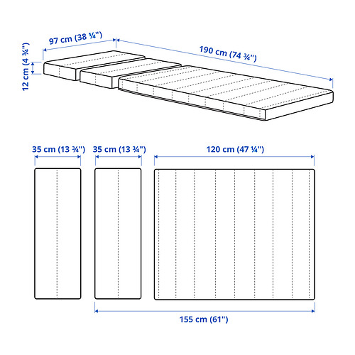 INNERLIG, spring mattress for extendable bed 6 of 6 open dialog