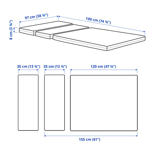 PLUTTEN, foam mattress for extendable bed 7 of 7 open dialog