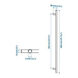 Measurement Illustration - KALLRÖR handle
