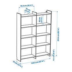 Measurement Illustration - LÅDMAKARE storage cabinet with shelves