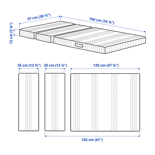 ÖMSINT, pocket spring mattress f/extend bed 8 of 8 open dialog