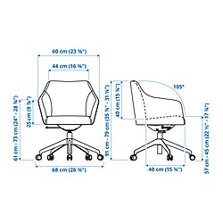 Measurement Illustration - TOSSBERG/LÅNGFJÄLL conference chair