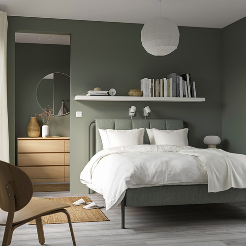 TÄLLÅSEN, upholstered bed frame with mattress 4 of 15 open dialog
