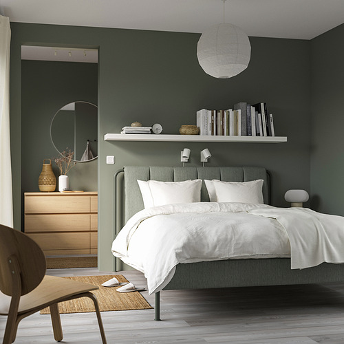 TÄLLÅSEN, upholstered bed frame with mattress 4 of 15 open dialog