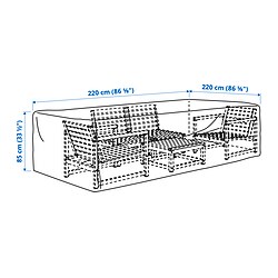 Ilustración de medidas - TOSTERÖ funda muebles exterior