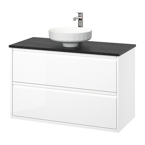 ÄNGSJÖN / LERSJÖN, sink cabinet with 2 drawers and BROGRUND tap. 1 of 8 open dialog