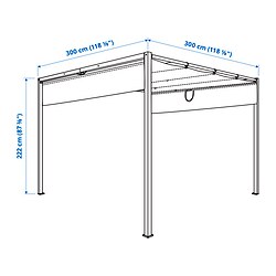 Ilustración de medidas - HAMMARÖN pérgola