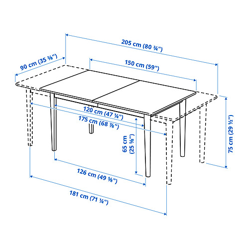 SKANSNÄS / LILLÅNÄS, mesa extensible y 4 sillas. 7 de 7 open dialog