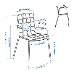 Ilustración de medidas - LÄKTARE silla para reuniones