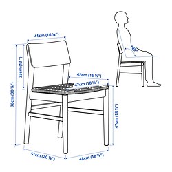 Measurement Illustration - SKANSNÄS extendable table and 4 chairs