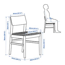 Ilustración de medidas - SKANSNÄS silla