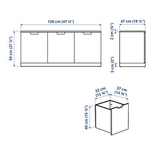 NORDLI, Chest of 3 drawers. 5 of 5 open dialog