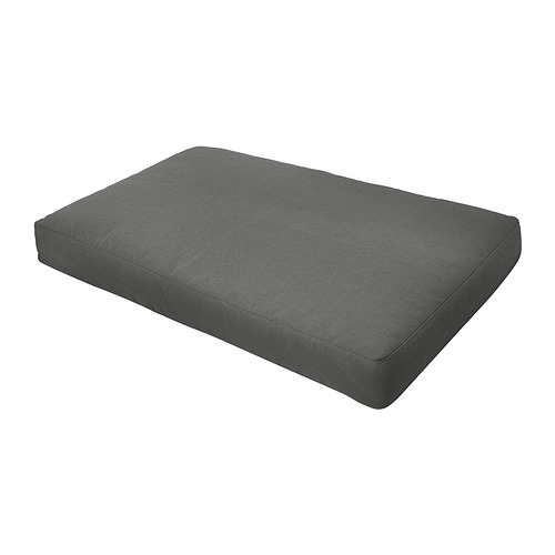 Cojín FRÖSÖN rectangular gris oscuro, superficie texturizada, material ecológico.