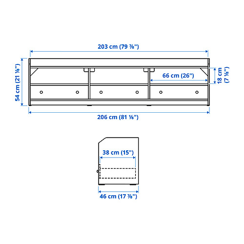 HAUGA, mueble para TV. 5 de 5 open dialog