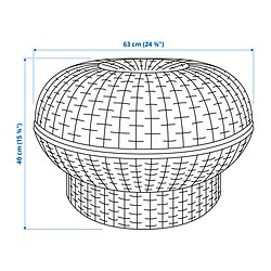 Ilustración de medidas - IKEA PS 2026 reposapiés+almacenamiento