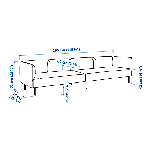 LILLEHEM, 4 seat modular sofa. 6 of 6 open dialog