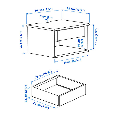 STOMSÖ, wall-mounted bedside table 10 of 11 open dialog