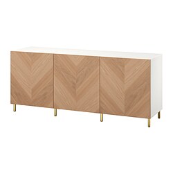 BESTÅ, mueble sala con puertas, Blanco / Hedeviken / Ösarp chapa de roble