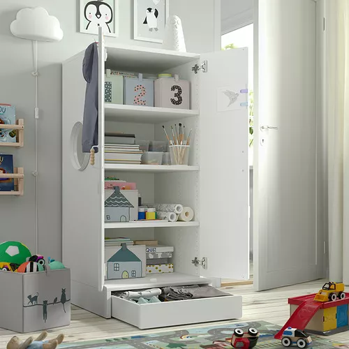 IKEA Puerto Rico SMÅSTAD/UPPFÖRA closet, blanco/con estantes