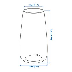 Ilustración de medidas - BERÄKNA florero