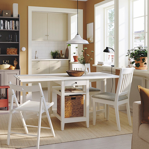 NÄSINGE, gateleg dining table with storage. 3 of 6 open dialog