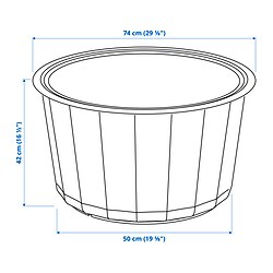 Measurement Illustration - LÅGASKÄR coffee table, outdoor
