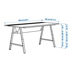 Measurement Illustration - UTESPELARE gaming desk
