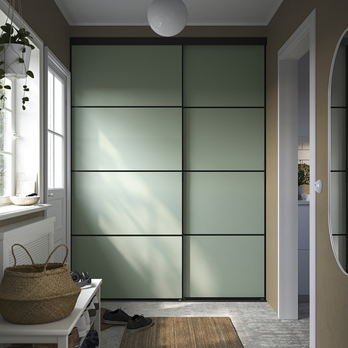 SKYTTA / BOAXEL, reach-in wardrobe with sliding door. 2 of 3 open dialog