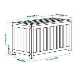 Ilustración de medidas - NÄMMARÖ caja de almacenaje, interior/exterior