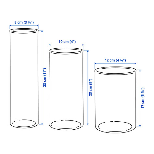 CYLINDER, florero, juego de 3, 5 de 5 open dialog