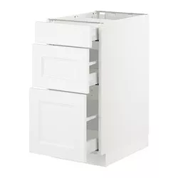 IKEA Puerto Rico - SEKTION base cabinet with 3 drawers, white Maximera ...