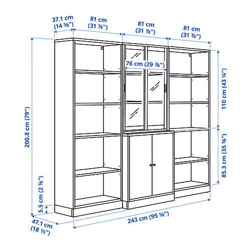 TONSTAD, armario con puertas corredizas vidrio. 6 de 6 open dialog