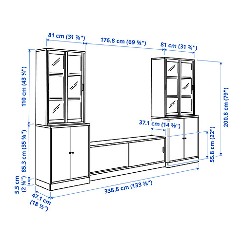 TONSTAD, combinación almacenaje para TV. 6 de 6 open dialog