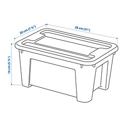 Measurement Illustration - SAMLA box with lid