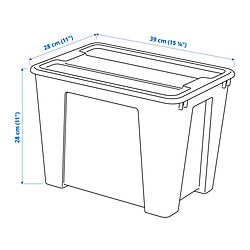 Ilustración de medidas - SAMLA caja con tapa
