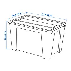 Measurement Illustration - SAMLA box with lid