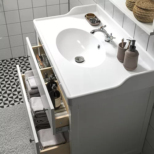 IKEA Puerto Rico - HEMNES/RUTSJÖN Bathroom vanity with sink & faucet, white