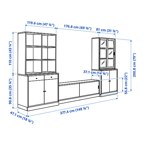 TONSTAD, TV storage combination. 8 of 8 open dialog