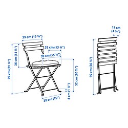 Ilustración de medidas - TÄRNÖ silla, exterior