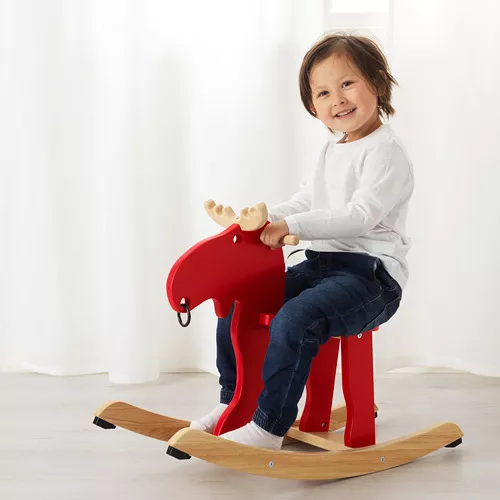 IKEA Puerto Rico EKORRE rocking moose, red/rubberwood