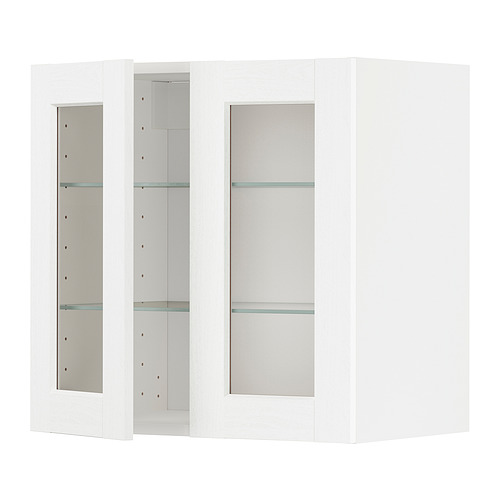 METOD, wall cabinet with 2 glass doors. 1 of 3 open dialog