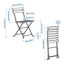 Measurement Illustration - TÄRNÖ foldable chair, outdoor
