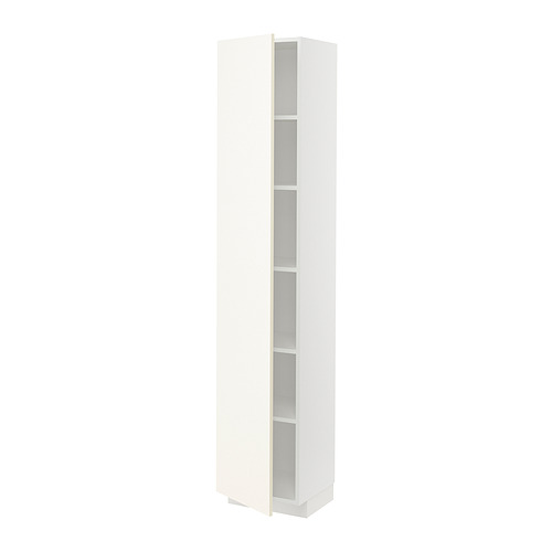 Mueble METOD blanco con estantes abiertos, diseño delgado.