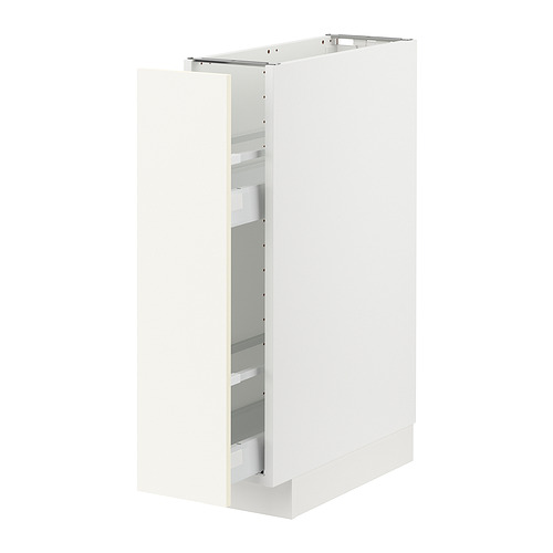 Mueble de cocina blanco METOD con cajón extraíble, diseño moderno y elegante.