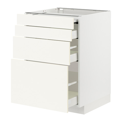 Mueble de cocina blanco METOD con varios cajones.