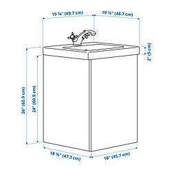 Measurement Illustration - ENHET/TVÄLLEN wash-stnd w door/sink/faucet