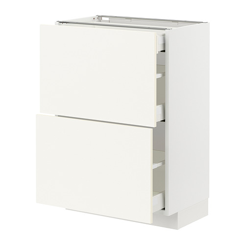 Mueble de cocina METOD en color blanco con cajones extraíbles.